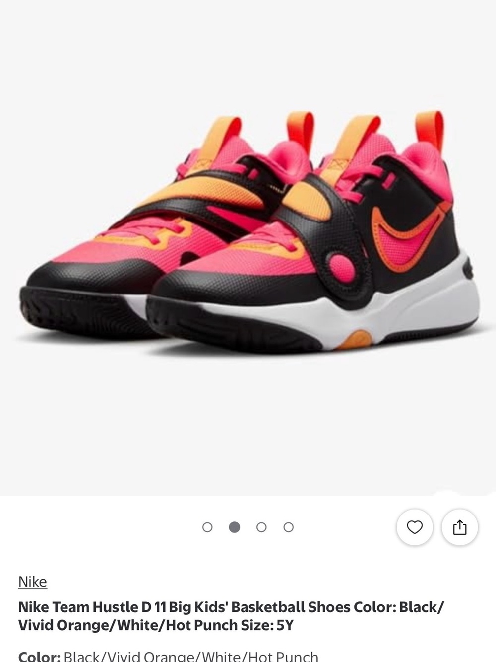 Nike Kids Basketball Sneakers - Hot Pink/Black/Orange